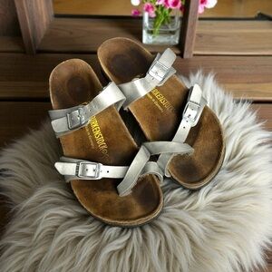 Birkenstock Mayari Silver Sandals  – Size EU 37